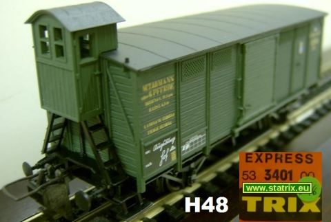 H48 / Trix Express 3401 bavarian Boxcar with break mens