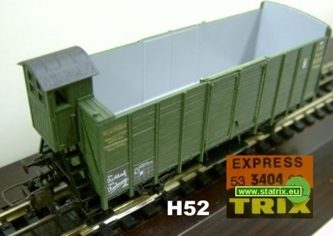 Trix Express 3404 bay. Hochbordwagen mit Bremserhaus H52