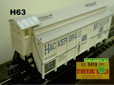 Trix Express 3418 bay. Bierwagen der Hacker-Brauerei H63