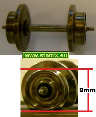 Trix Express Radsatz, Durchmesser 9mm mit Nadellager