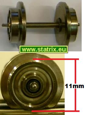 zu133/ Trix Express axle, diameter  11mm with needle roller bear