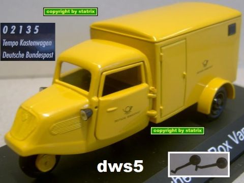 Schuco 02135 Tempo Kastenwagen DEUTSCHE BUNDESPOST 1/43 (dws5)