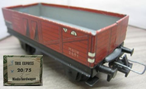 Trix Express 20/75 Niederbordwagen in OV (thu8) Original Karton.