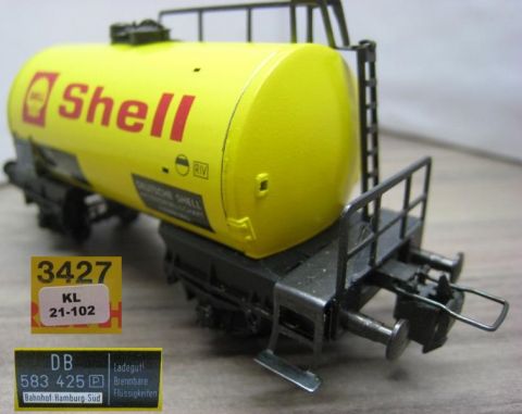 Trix Express 3427 2-achsiger Tankwagen SHELL (21-102) sehr seltene Version