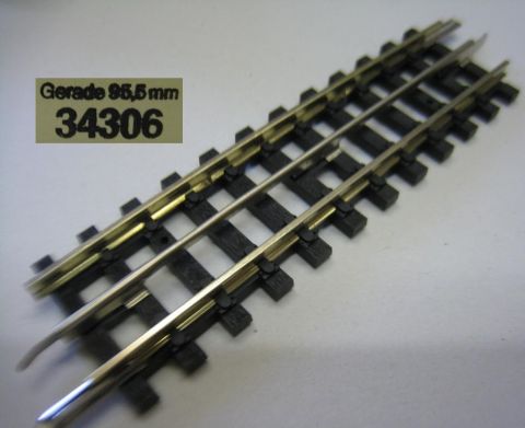 Trix Express 34306 gerade 95,5 mm, letzte Bauserie Mittelleiter Kupfer o Blank