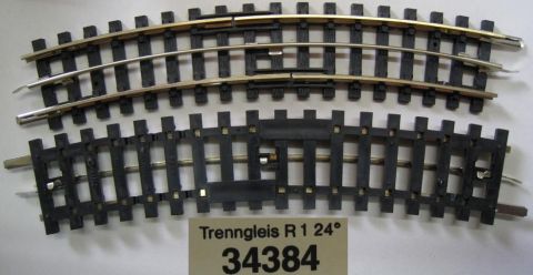 Trix Express 34384 Unterbrecher-Gleis gebogen R1, blanker Mittelleiter