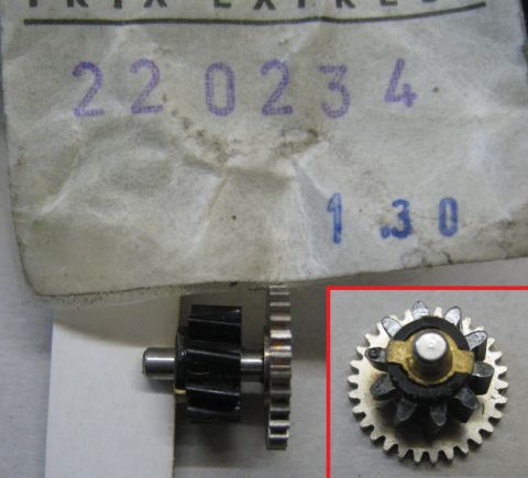 Trix Express 2202 34 Original Ersatzteil Zwischen Zahnrad zweite Version zur groben Motor Schnecke TOP/OV