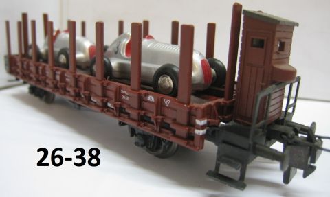 Trix Express 338739 Rungenwagen (26-37) mit 2 Schuco Silberpfeilen, NUR 1995 o OV