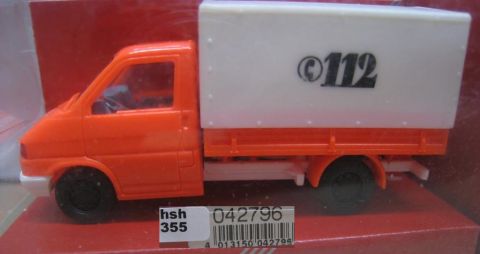 Herpa 042796 VW Bus mit Pritsche und Plane Feuerwehr (hsh355)