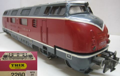 Trix Express 2260 V 200 035 der DB rot (wra34) Rahmen Beschriftung, sehr schön OV