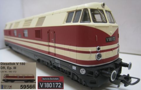 Piko 59566 Diesellok V180 der DR Ep III, Bilder folgen am 28.6. ;-) mit allen Papieren Top/OV