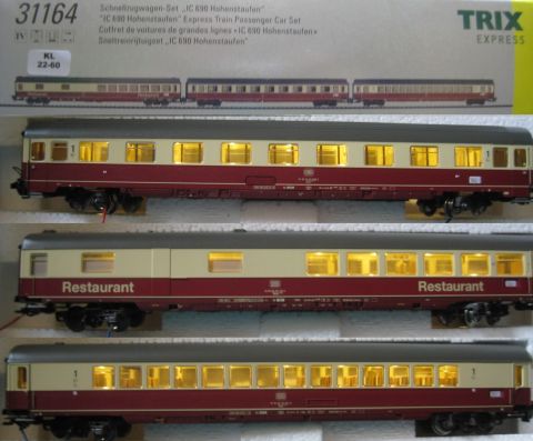 TE 31164 Schnellzugwagen-Set IC 690 Hohenstaufen Teil 1 (22-60) mit IB TOP/OV