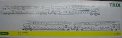 TI/TE 21262 Wendezug Doppelstockwagen Set DB umgespurt auf Trix Express Top/OV