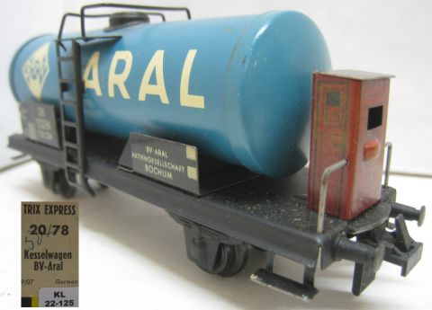 Trix Express 20/78A Tankwagen BV ARAL blau  2A m Brh (22-125) nur 1957-59, rundum schön Erhalten m OV