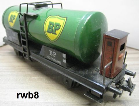 Trix Express 20/78BP Tankwagen BP grün 2A m Brh (rwb8) 1950-59, kräftige Farben, rundum schön Erhalten o OV