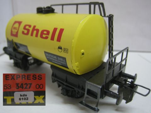 Trix Express 3427 Tankwagen SHELL 2A zinkgelb (kds6102) TOP/OV