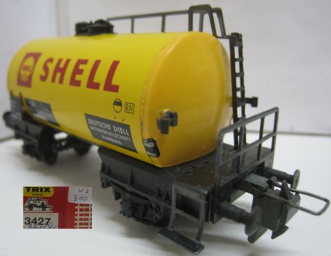 Trix Express 3427 Tankwagen SHELL 2A gelb (us310) sehr schön OV