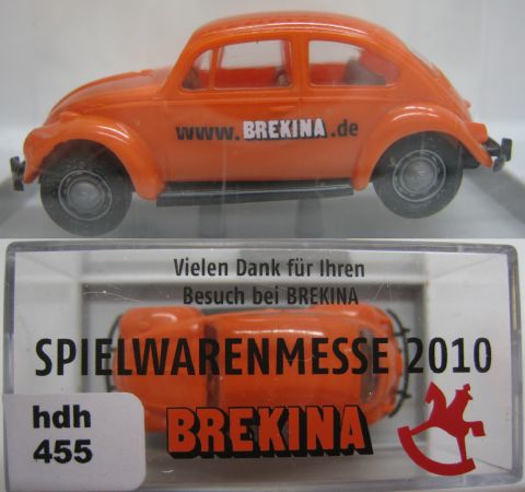 Brekina VW Käfer orange Somo Spielwarenmesse 2010 1/87 (hdh455) TOP/OV