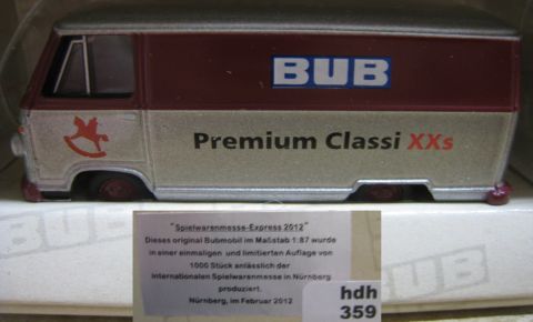 BUB 1/87 Sondermodell Spielwarenmesse 2012 1/1000 (hdh359) TOP/OV