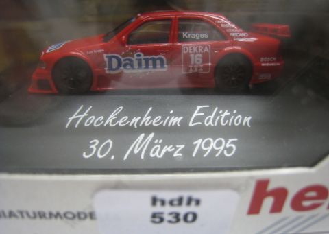 Herpa 036399 Mercedes Daim Krages Hockenheim Edition 30. März 1995 (hdh530) TOP/OV