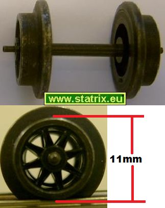 zu135/ Trix Express axle with black spoke, diameter 11mm, new