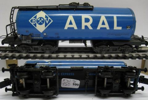 Trix Express 494 3494 4A Tankwagen B&V ARAL blau OV (rwg150)