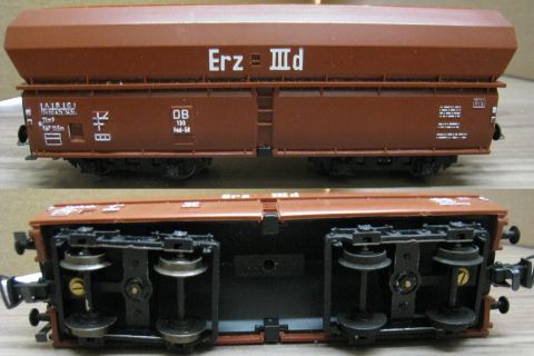 Trix International 3686 Großgüterwagen ERZ III D beladen (kds626)