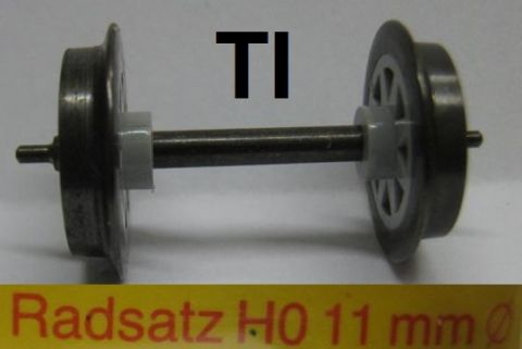 Trix International Doppel-Speichen-Achsen 11 mm, graue Speichen Zapfenlager