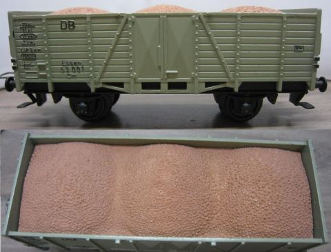 Trix Express 3446 Hochbordwagen ESSEN mit Sand Ladung grau (esw19)