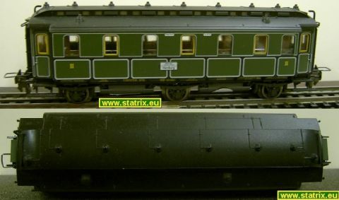 Trix 3336 bayerischer III. Kl Personenwagen 3-achsig (sg928)