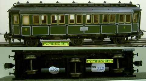 Trix 3336 bayerischer III. Kl Personenwagen 3-achsig (sg928)