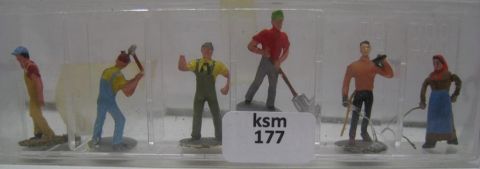 Preiser Figuren Gruppe Bau und Feld Arbeiter (ksm177)