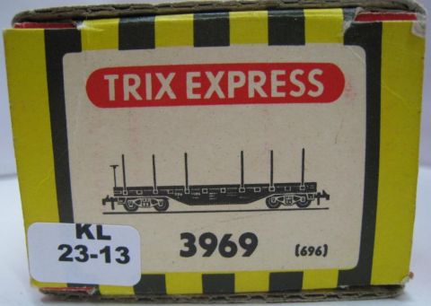 Trix Express 3969 Leer Karton zum seltenen roten US-Flachwagen (23-13)