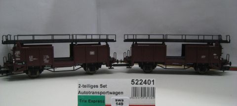 Flm/TE 522401 2-tlg. Set Autotransportwagen, DB (sws149) für Trix Express TOP/OV.
