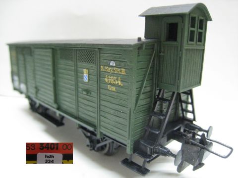 Trix Express 3401 bay. gedeckter Güterwagen m Brh (hdh334) TOP/OV