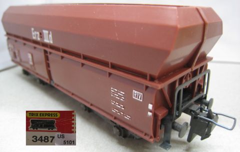 Trix Express 3487 Schüttgutwagen Erz IIId (us5101) im Original Karton.