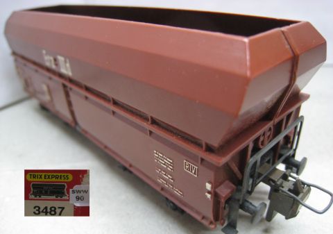 Trix Express 3487 Schüttgutwagen Erz IIId (sww90) im Original Karton.