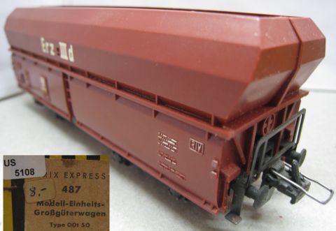 Trix Express 487 Schüttgutwagen Erz IIId (us5108) im Original Karton.
