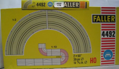 Faller AMS 4492 Fahrbahnteile gebogen 2 x 90° 38cm Ø (ams176) TOP/OV