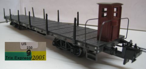 TI/TE 92005 Flachwagen mit Rungen und Brh der DB (us230) sehr schön in OV
