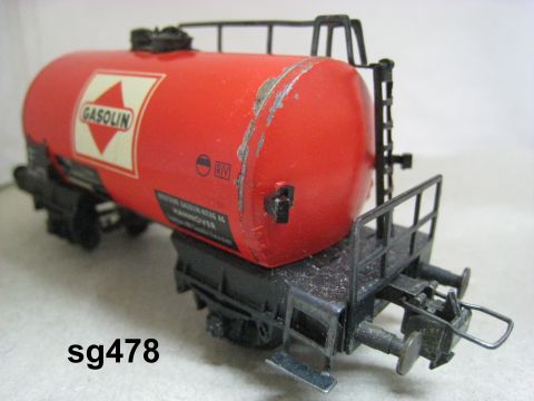 Trix Express 3430 Tankwagen GASOLIN 2-achsig (sg478) Rechteck Signet, gut Erhalten o. OV.