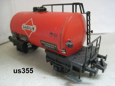 Trix Express 3430 Tankwagen GASOLIN 2-achsig (us355) Routen Signet, schön Erhalten o. OV.