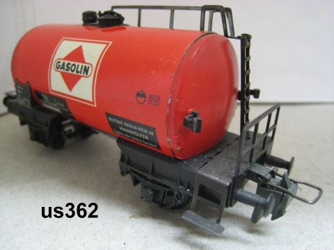 Trix Express 3430 Tankwagen GASOLIN 2-achsig (us362) Rechteck Signet, der Kessel an einer Kante ausgebessert, schön Erhalten o. OV.
