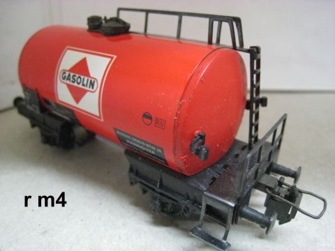 Trix Express 3430 Tankwagen GASOLIN 2-achsig (r m4) Rechteck Signet, sehr schön o. OV.