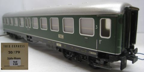 Trix Express 20/179 Bundesbahn Städtewagen (fzd136) frühe Version, TOP/OV