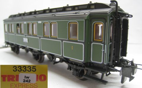 Trix Express 33335 bay D-Zugwagen1/2Kl. 3 achsig (jhw242) TOP/OV