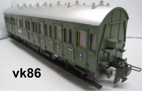Trix Express 3358 Personenzug-Abteilwagen 2. und 3. Kl. Typ BC 21 (vk86) rundum schön Erhalten, o OV