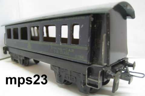 Trix Express 20/156 Wagon lit Speisewagen blau kurze Serie (mps23) letzte Version 1949-53 rundum schön Erhalten, o OV.