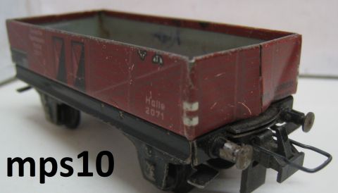 Trix Express 20/71 Niederbordwagen Typ HALLE o Brh der DR (mps10) mit Gebrauchs Spuren, siehe Bilder, o OV.