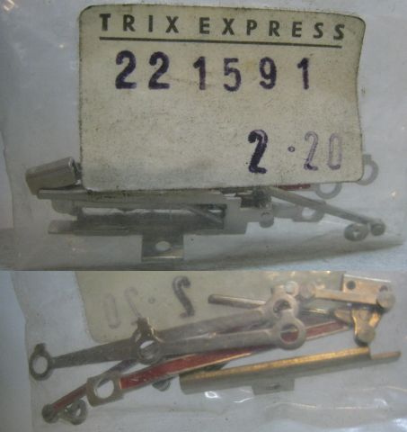 Trix Express 2215 91 Original Ersatzteil komplette linke Steuerung zur 2215 BR 42 555 mit Kuppelstangen TOP/OV